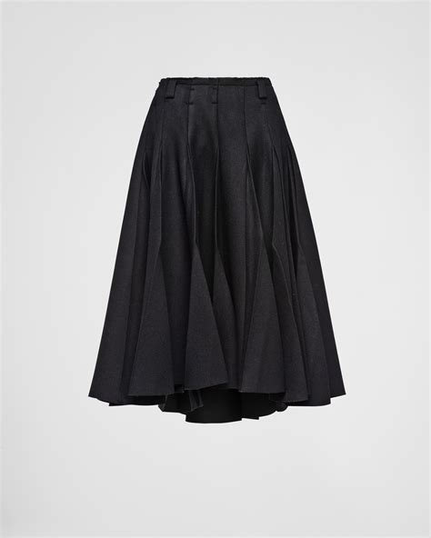 prada velvet skirt|Prada black pleated skirt.